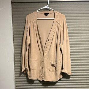 Tan Button-Up Women's Cardigan